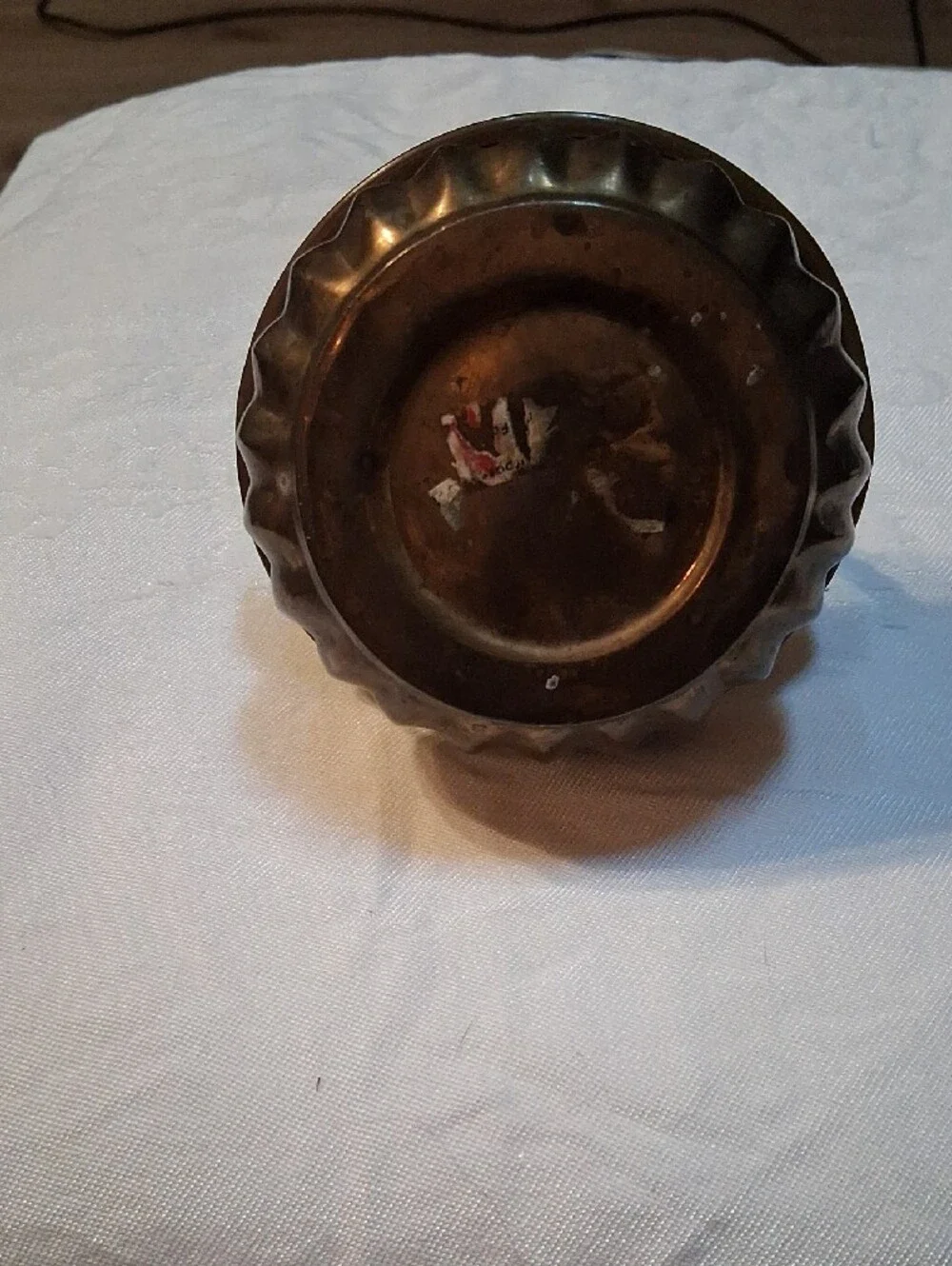 Vintage Brass-Tone Decorative Basket with Twisted Handle